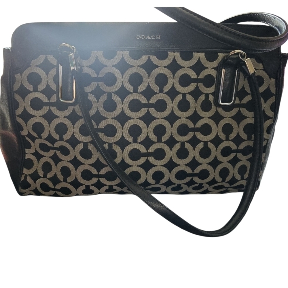 Coach, Madison, Black and Tan Women's Tote, Style 25624~EUC